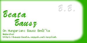 beata bausz business card